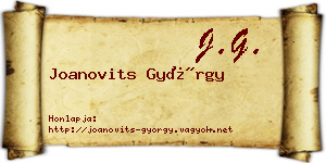 Joanovits György névjegykártya
